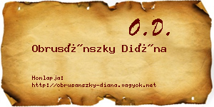 Obrusánszky Diána névjegykártya