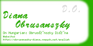 diana obrusanszky business card